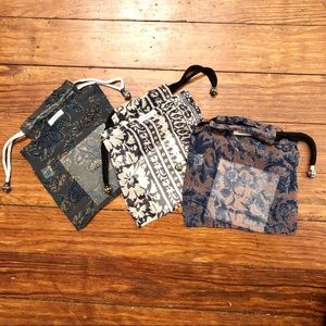 Set of 3 BRAND NEW silk Chan Luu gift pouches